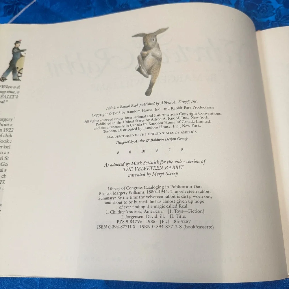 The Velveteen Rabbit‎ Book and Cassette Meryl Streep George Winston 1985 Knopf